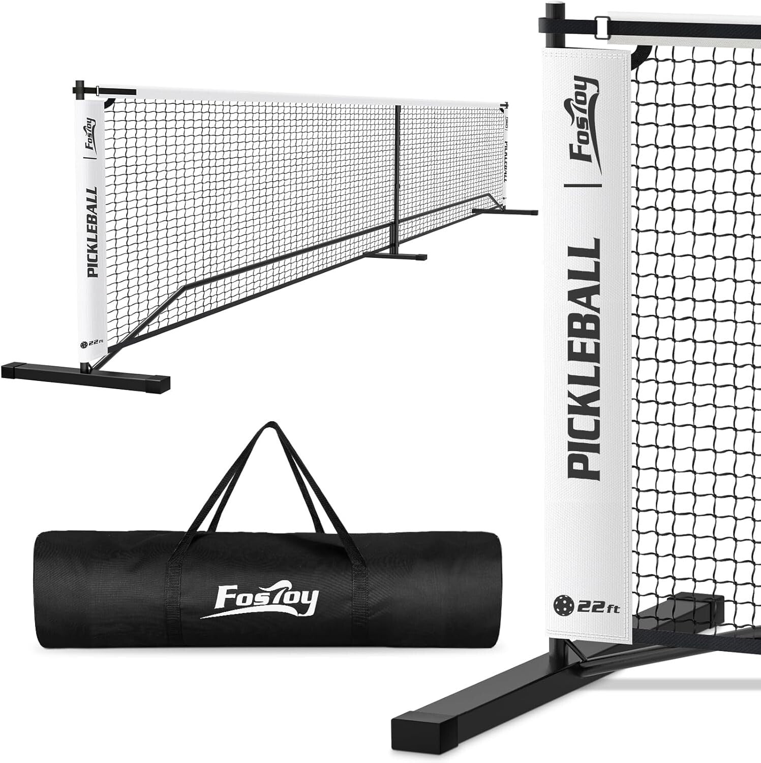 Outdoor Pickleball Net Set: 22FT Portable with Carry Bag & Tear-Resistant Design