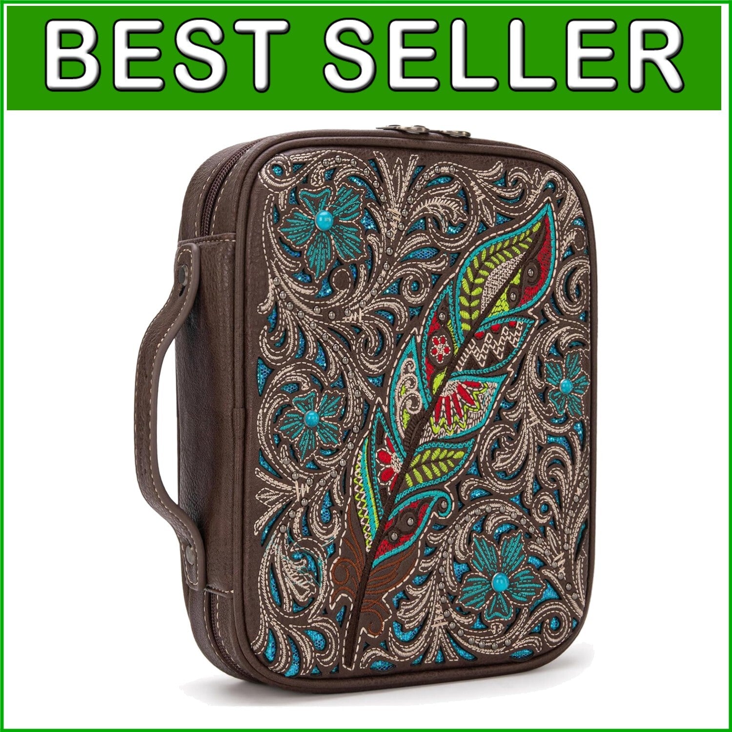 Stylish Vegan Leather Embroidered Bible Cover - Protection and Organization