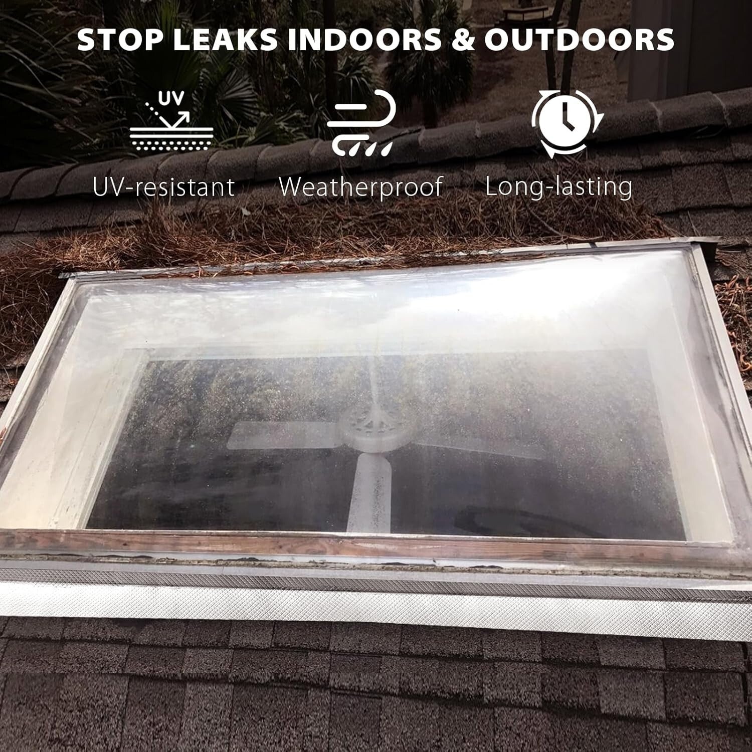 Strong Self-Adhesive Aluminum Tape for Metal Roof & Boat Leak Repair - 6"W