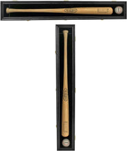 Load image into Gallery viewer, Ultra Clear Acrylic Baseball Bat Holder with Lock - Beechwood Frame Display Case