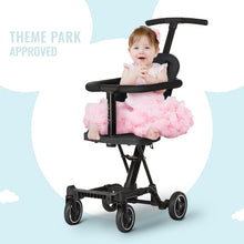Load image into Gallery viewer, Lightweight Coast Rider Stroller - One-Hand Fold, Adjustable Handles, Black