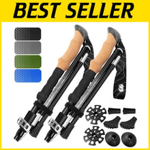 Load image into Gallery viewer, Premium Adjustable Hiking Poles with Comfort Grip - Ultralight Aluminum Design