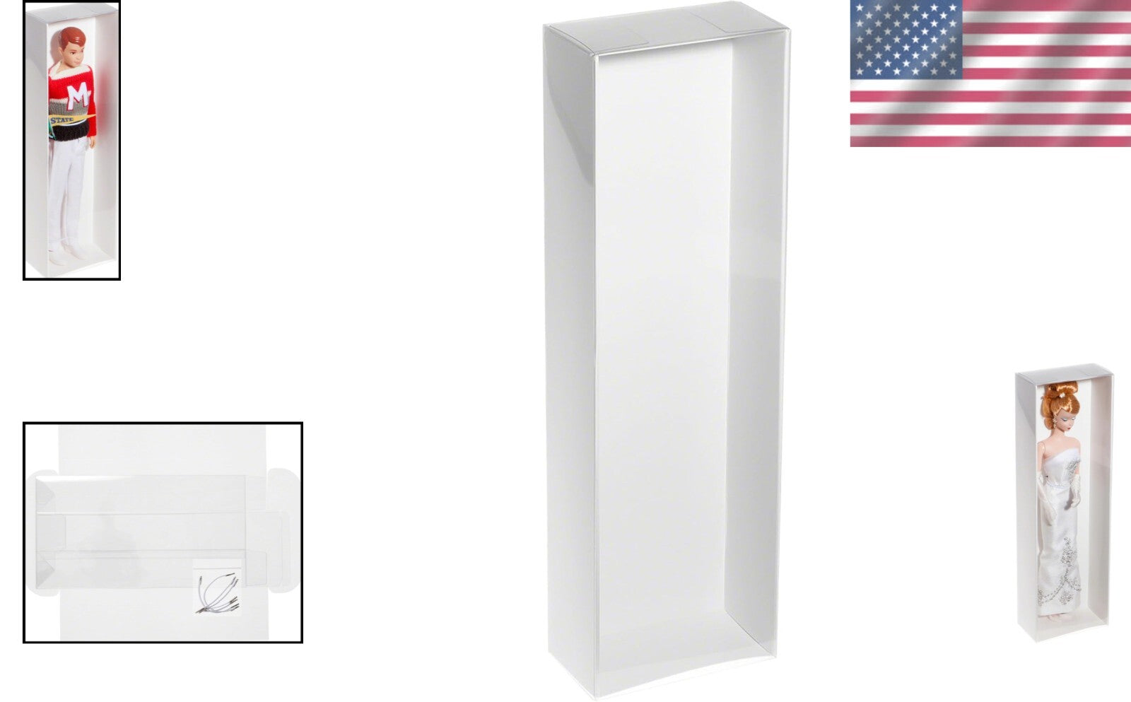 Space-Saving Clear Folding Display Boxes for Fashion Dolls, 4