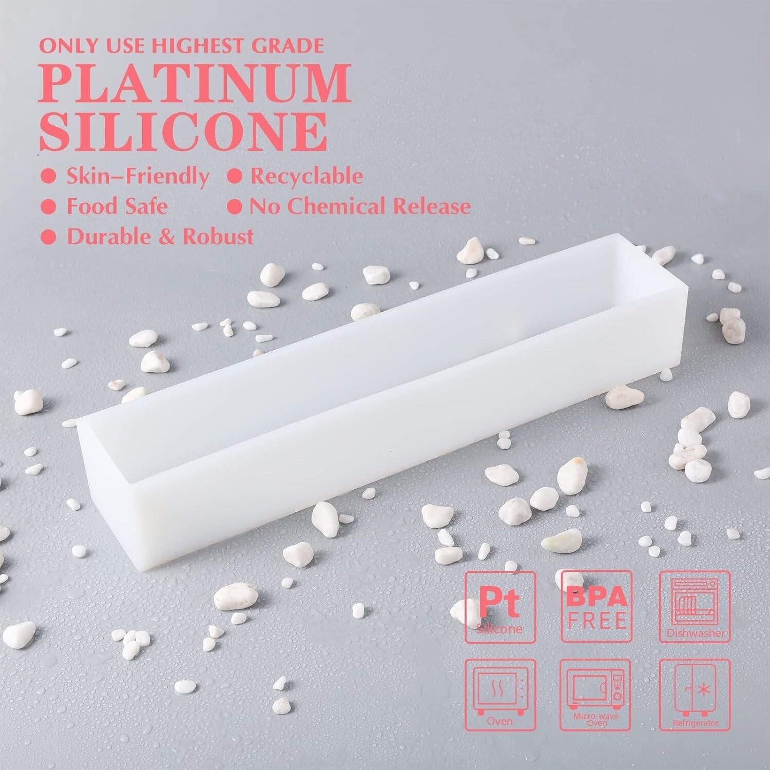 Versatile Silicone Soap Mold for 5 lb Capacity Loaf - No Assembly Needed