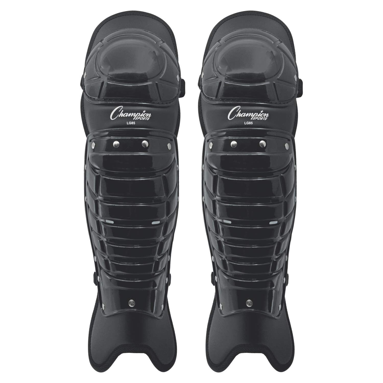 Ergonomic Umpire Shin Pads: Black 16.5” Single Knee Guards for Maximum Comfort