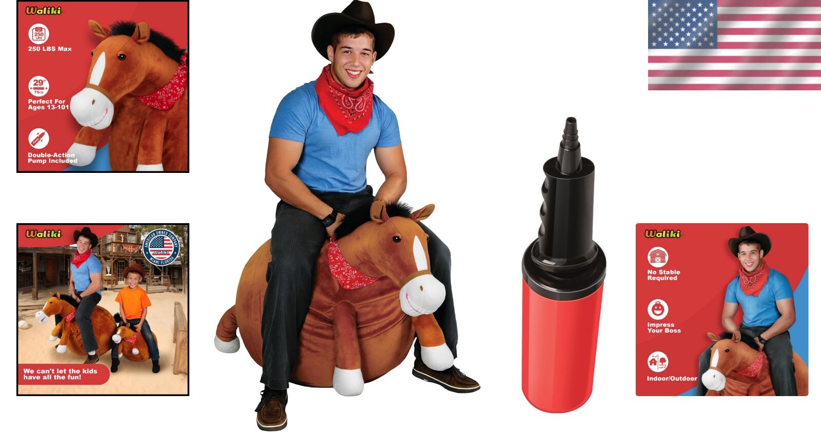 Durable Adult Hopper Ball for Fitness Ages 13-101 - Compact & Fun Exercise