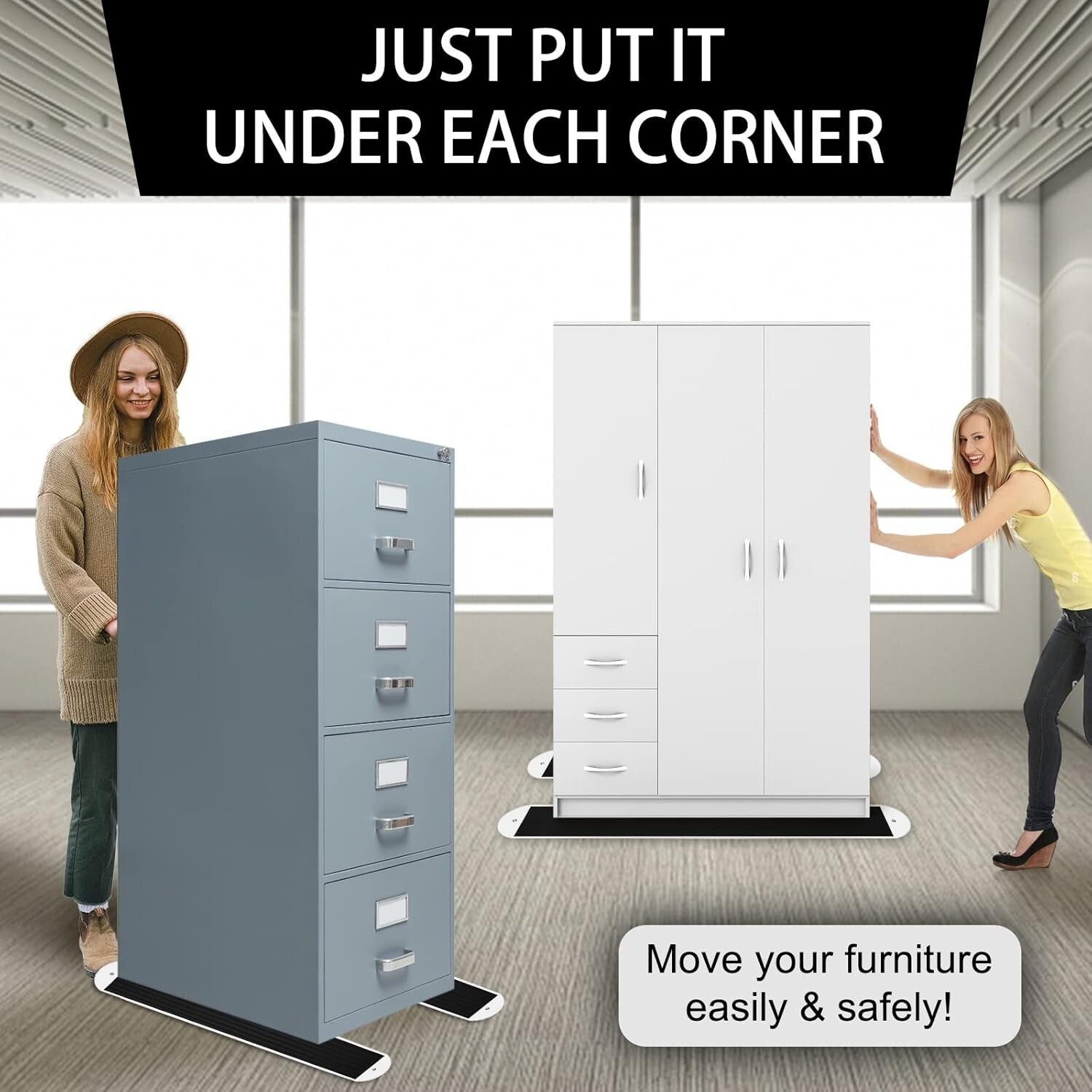 Reusable Furniture Movers with Pull Strap – Ideal for Carpet and Hardwood Use