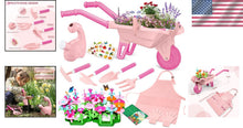 Load image into Gallery viewer, Colorful Kids Gardening Toys - 16-Piece Set with Wheelbarrow &amp; Learning Tools