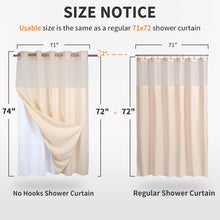 Load image into Gallery viewer, Stylish 71x74 Dotted Waffle Weave Shower Curtain with Snap-in Liner, Indoor Use