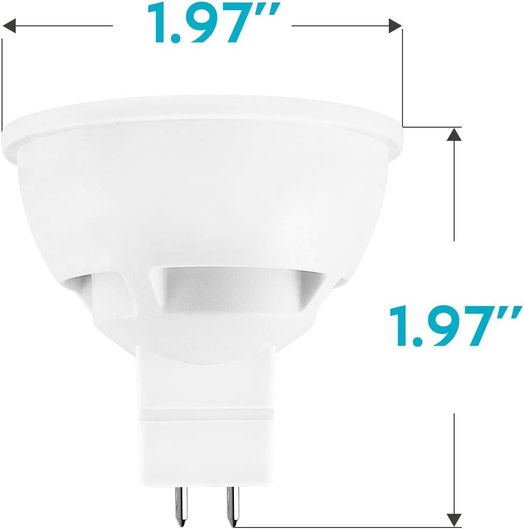 Energy Efficient 6.5W MR16 LED Spotlight Bulbs, 500 Lumens, Bright White 6-Pack