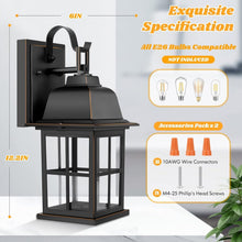 Load image into Gallery viewer, Stylish Outdoor Wall Sconces with E26 Socket - Waterproof &amp; Energy Efficient