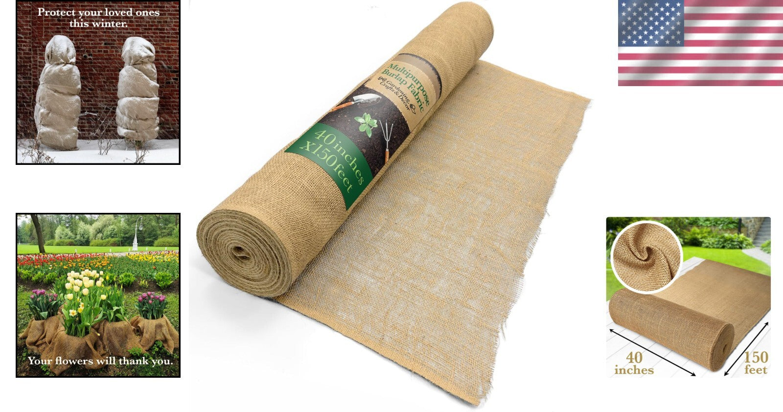 Customizable Natural Jute Burlap Roll 40"x150' - Premium Solution for Gardeners