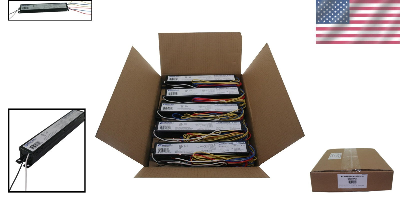 High-Efficiency Robertson Electronic Ballast for 3/4 T8 Lamps - Instant Start