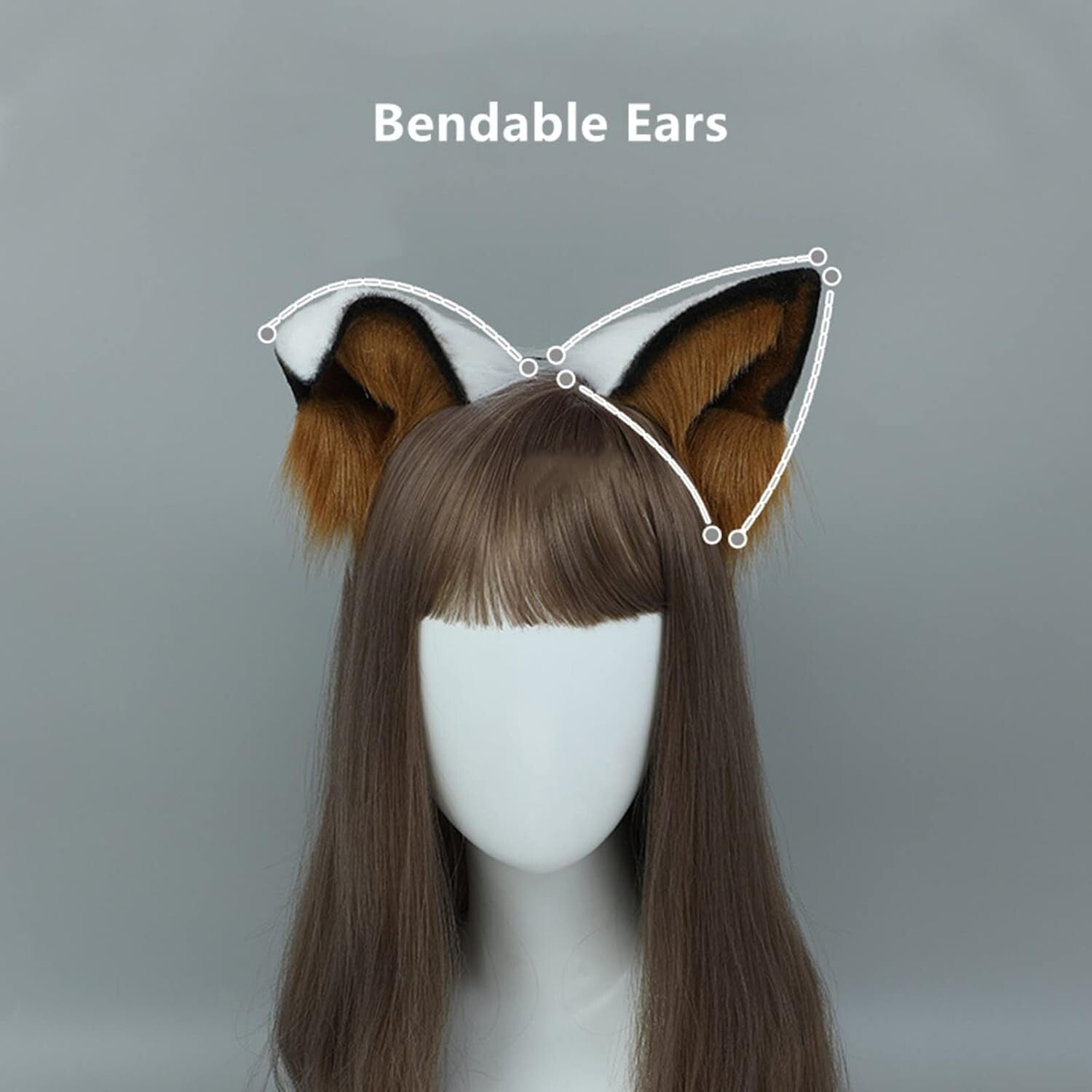 Lightweight Adjustable Animal Tail and Ears - Ideal for Festivals and Parties