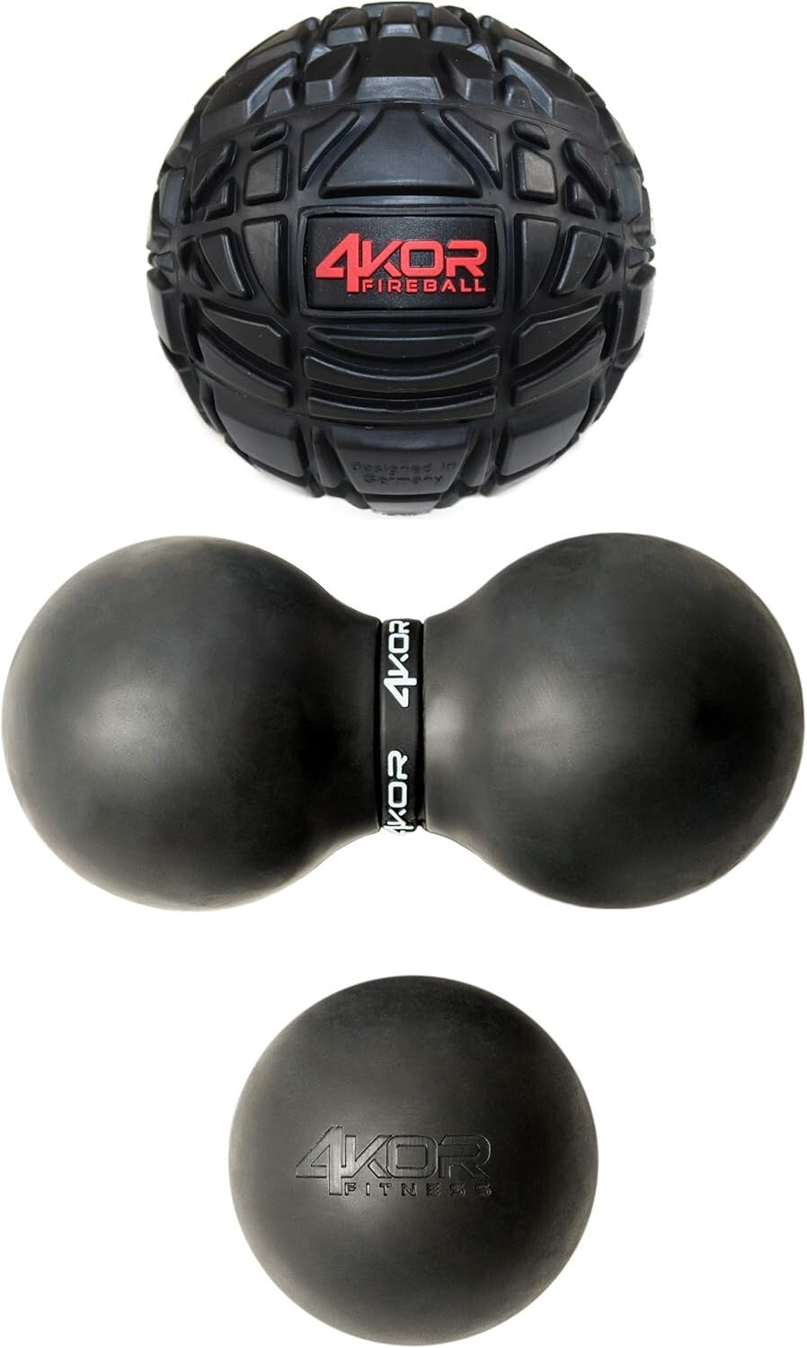 Compact & Textured 4KOR Massage Balls for Trigger Point Therapy & Muscle Relief