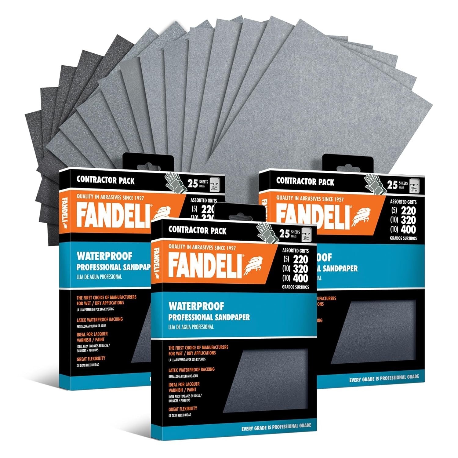 75 Sheets of Premium Waterproof Sand Paper - 220, 320, 400 Grit for All Projects