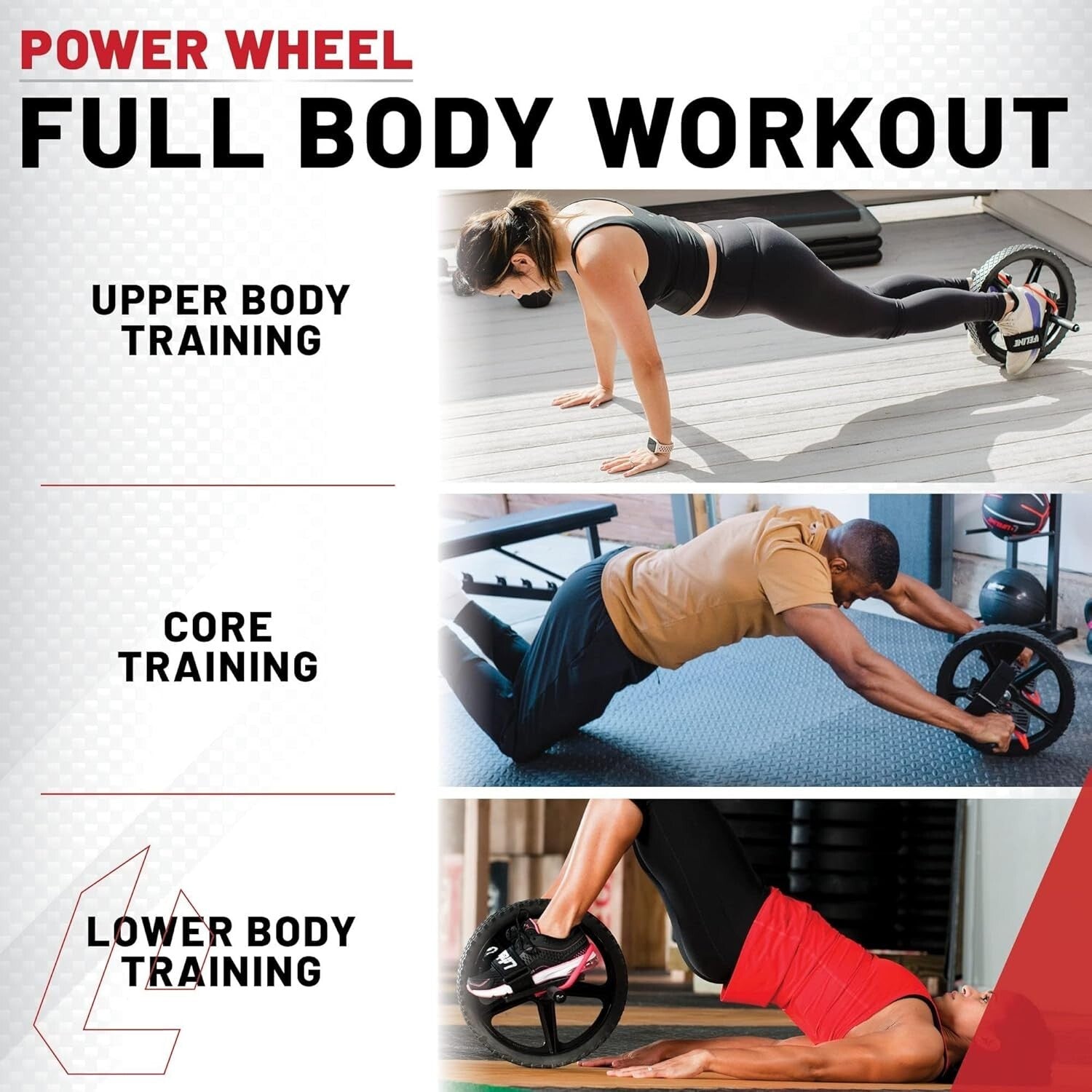 Full Body Functional Fitness Power Wheel - Strengthens Abs & All Muscle Groups
