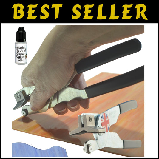 Beginner to Pro Stained Glass Cutter - Oil Included, Lightweight Design