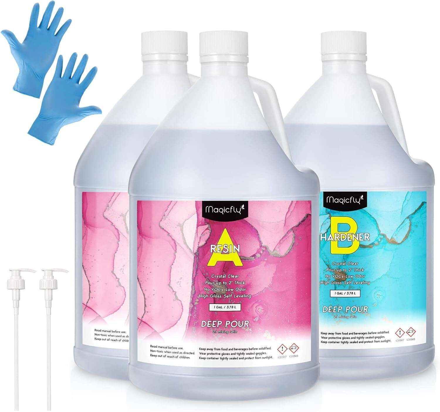 3 Gallon Crystal Clear Epoxy Resin Kit with Pump: Ideal for Art & Jewelry Making