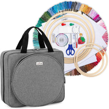 Load image into Gallery viewer, U-Shaped Zipper Craft Bag with Extensive Embroidery Supplies - Travel Friendly