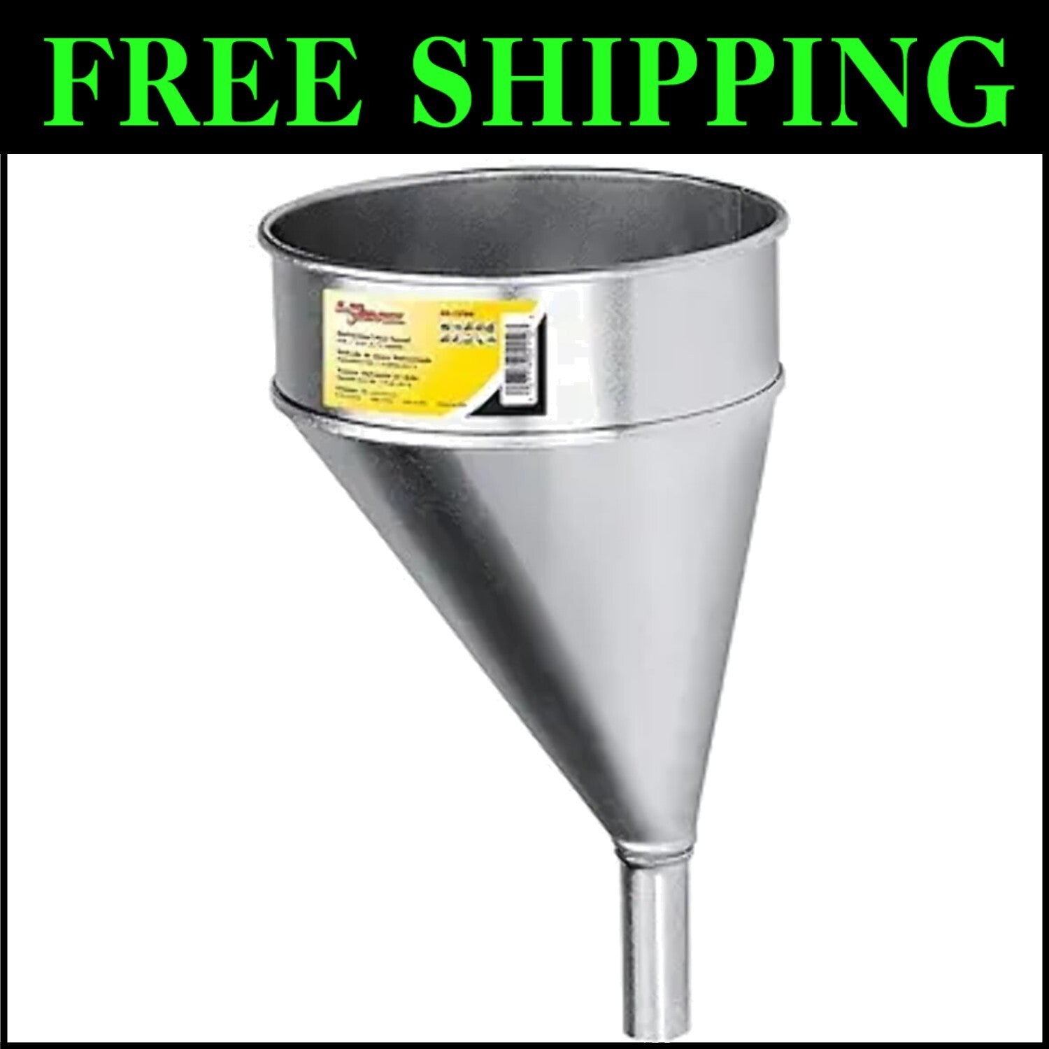 Corrosion-Resistant 6 Quart Funnel with Splash-Proof Rim and Strainer
