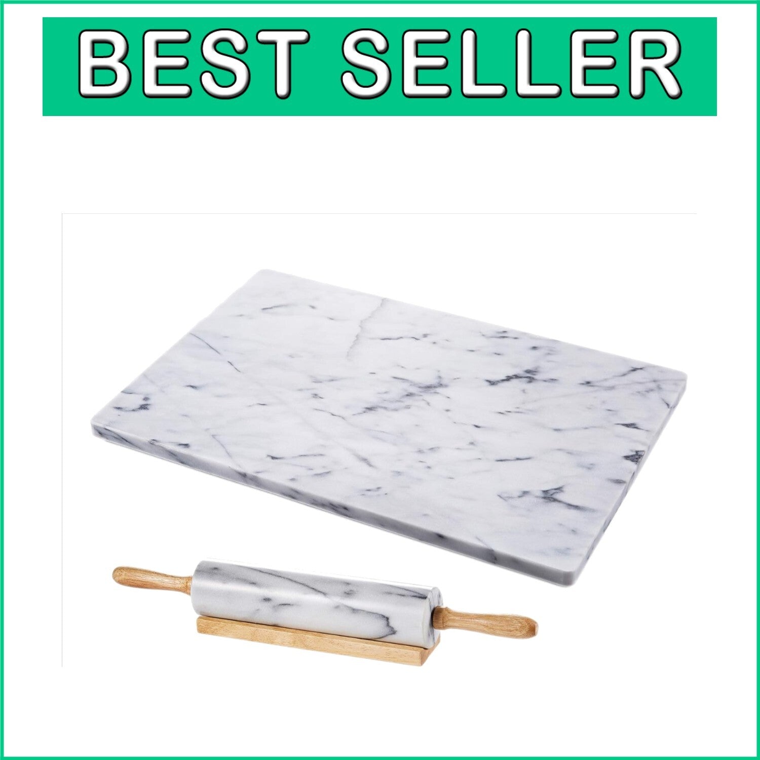 Elegant 16x20 Marble Pastry Board with Non-Slip Stability for Effortless Baking