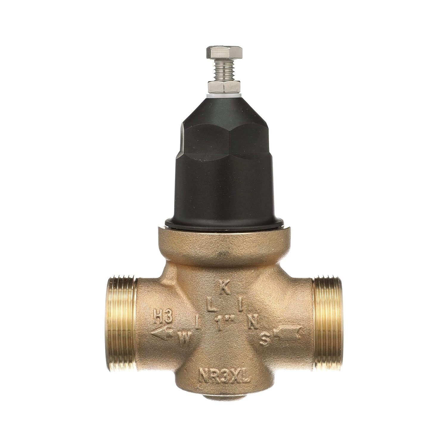 Efficient Brass Pressure Reducing Valve - 1" NPT Connection for Residential Use