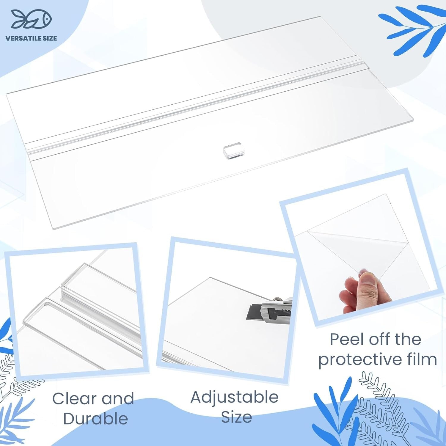 Versatile Acrylic Fish Tank Lid with Handles - Easy-Fit 48 x 13 Canopy Set