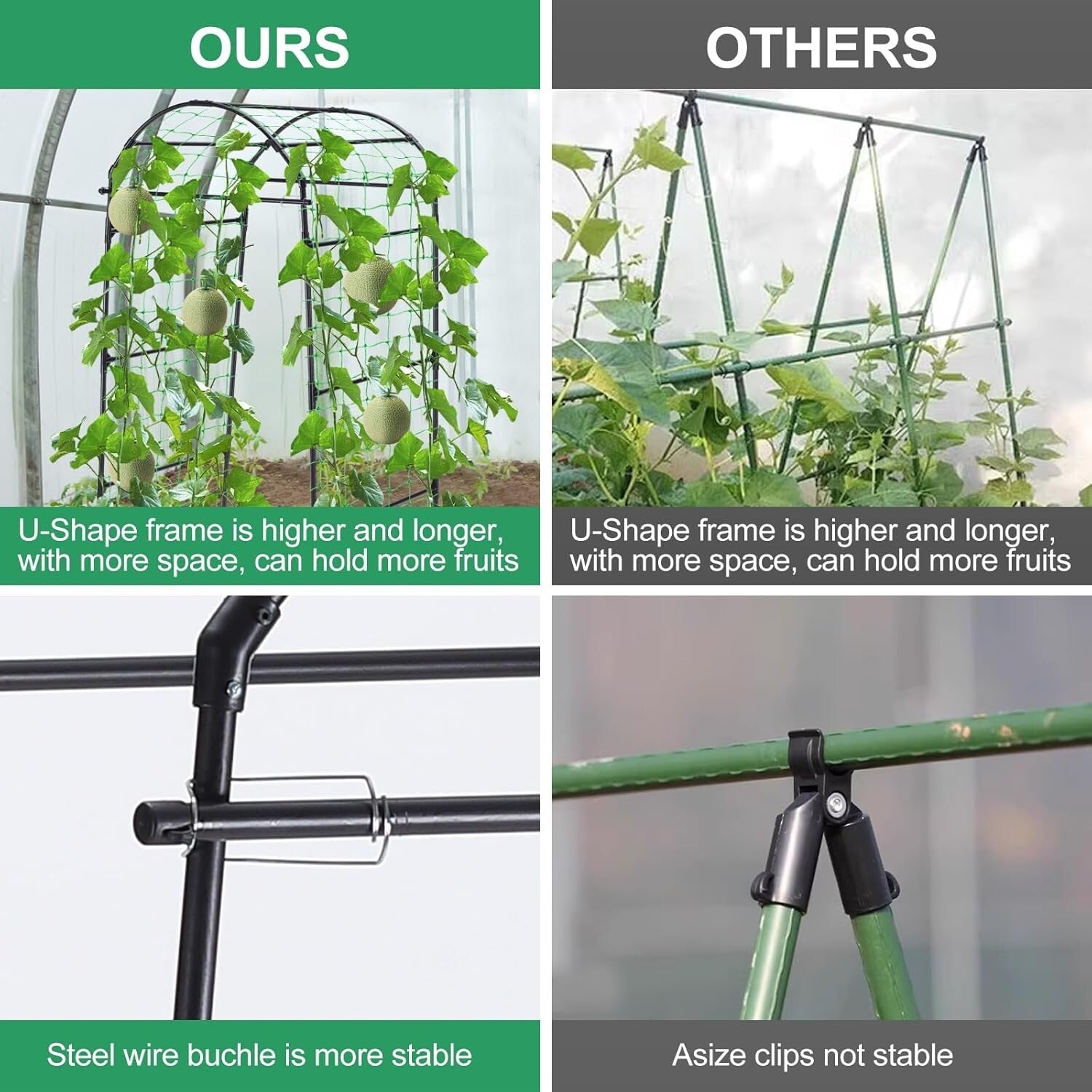 Elegant 6.7ft Garden Arch Trellis for Climbing Plants - Black Support Structure