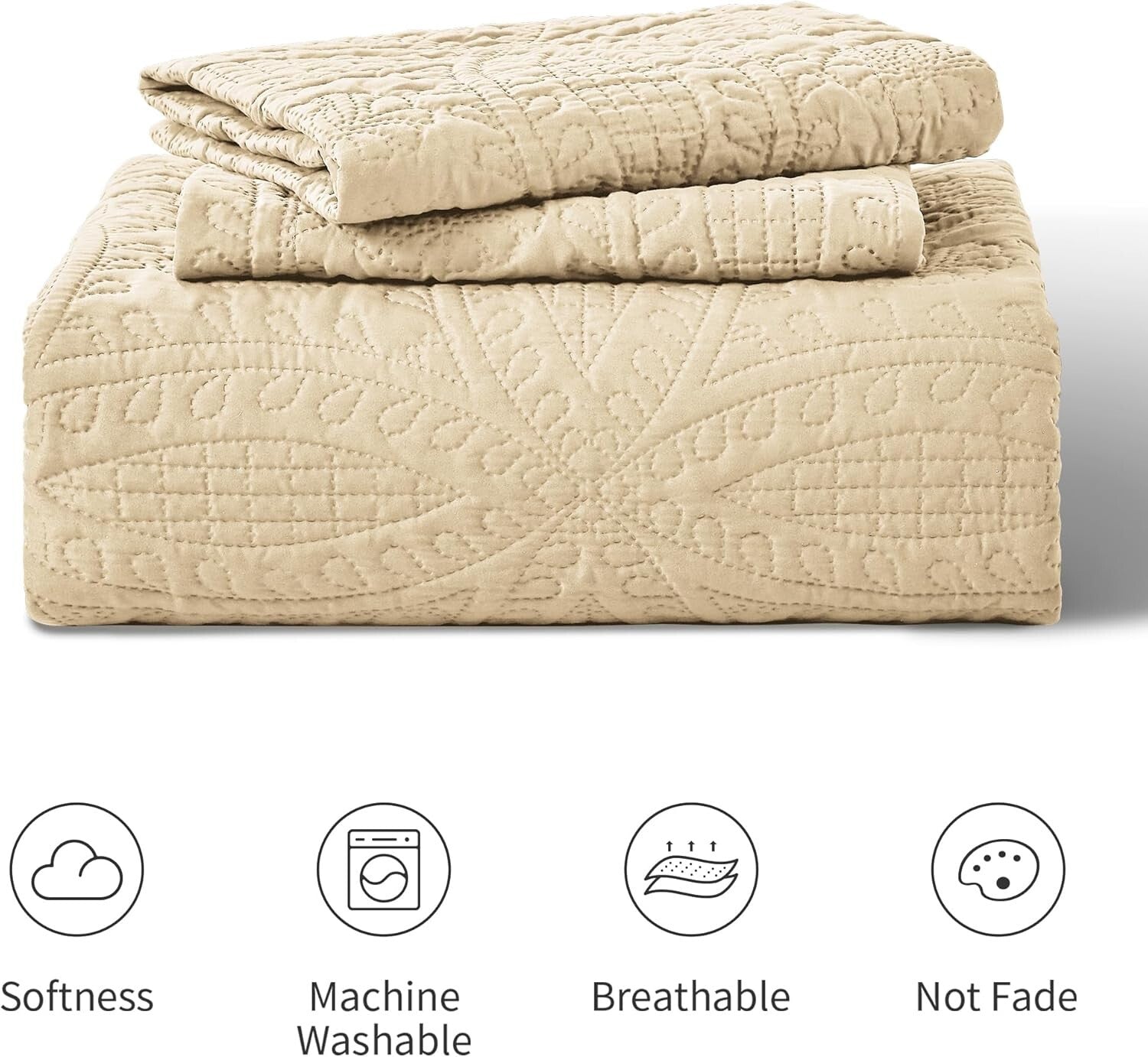 Elegant Cal King Summer Quilt Set - 3 Piece Coin Pattern for Year-Round Comfort