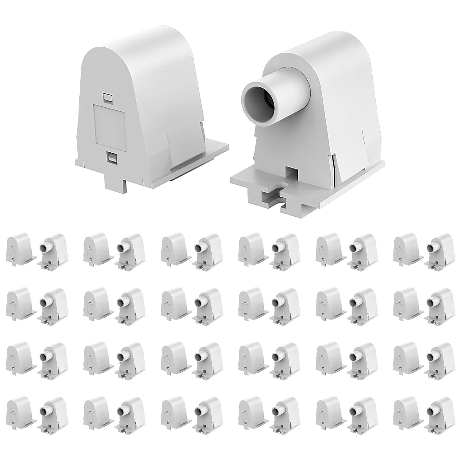 Easy-Install FA8 Non-Shunted Single Pin Sockets - 25-Pack for Fluorescent Lights