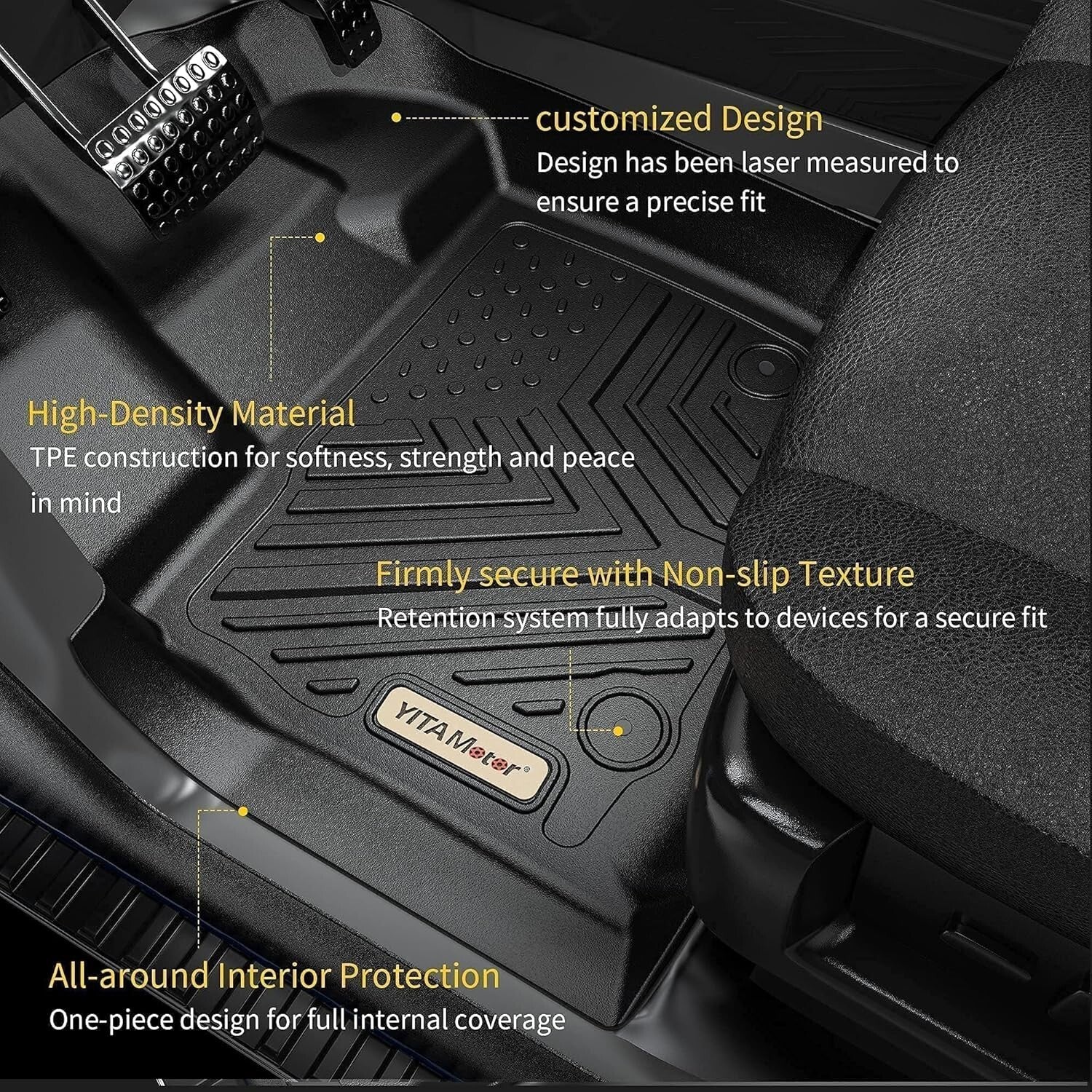 Custom Fit All Weather Floor Liners for 2014-2019 Silverado/Sierra Double Cab