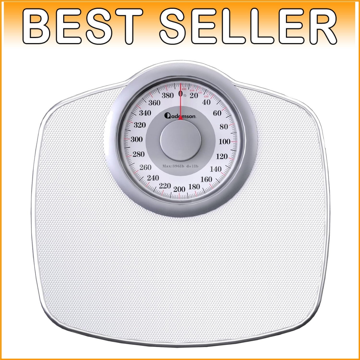 Precision Analog Bathroom Scale - 400 LB Capacity with Anti-Skid Surface