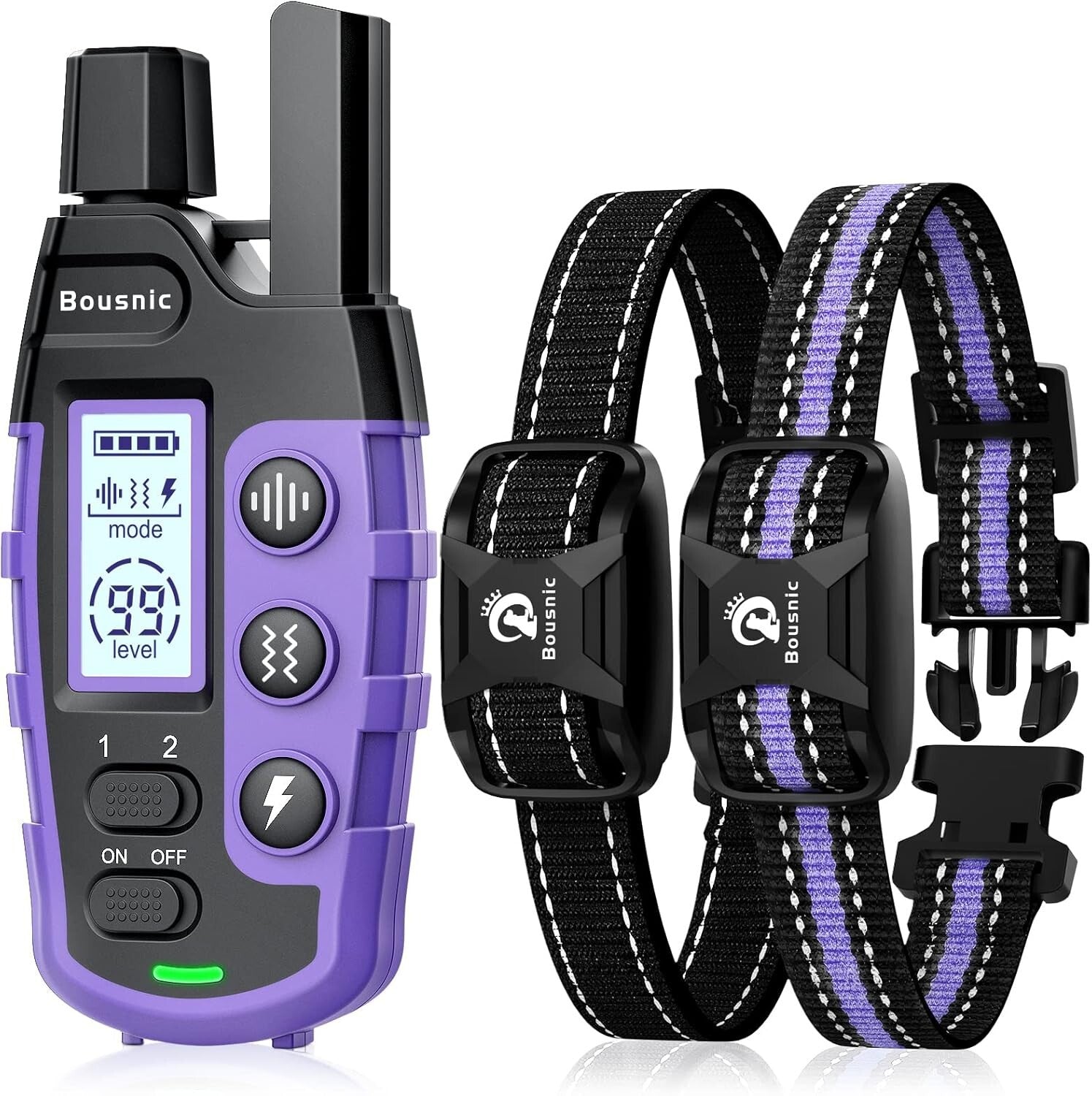 Rechargeable Dog Training Collar for 2 Dogs - 3 Modes, Waterproof Design