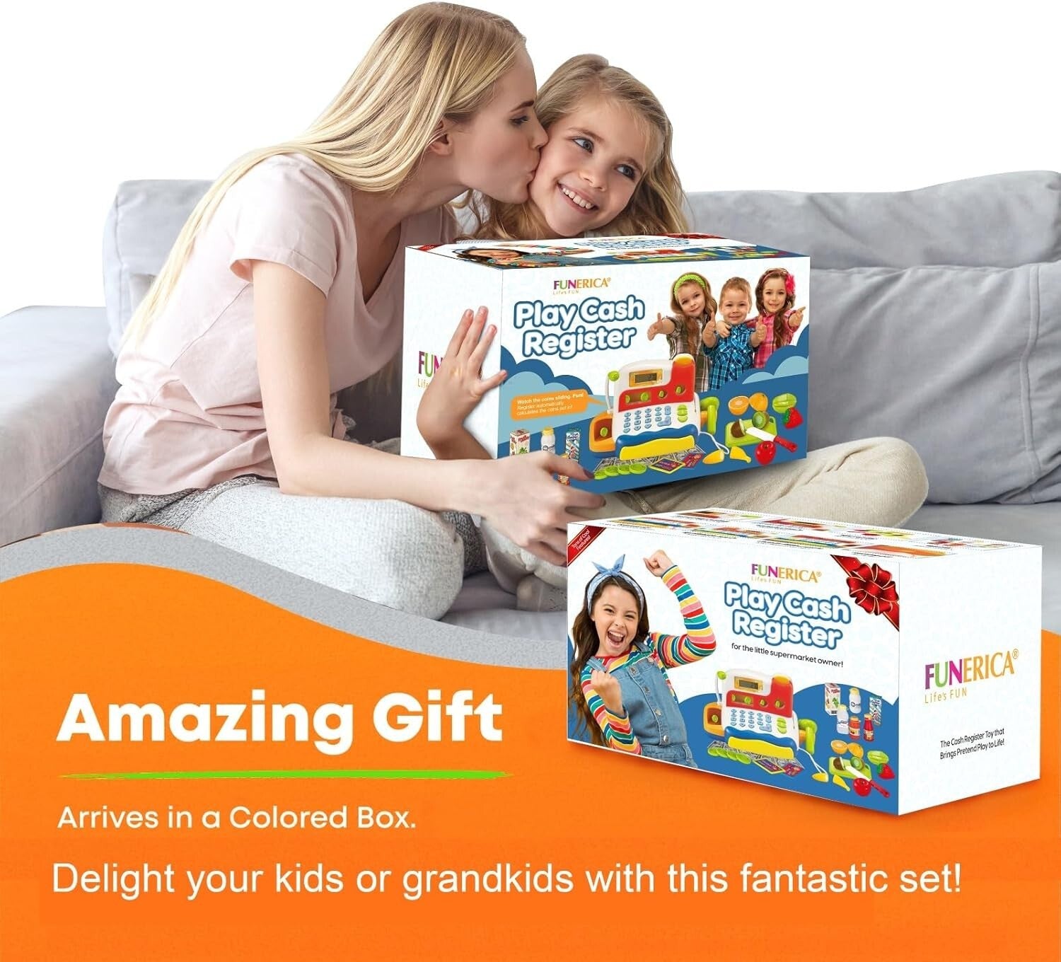 Engaging Toy Cash Register with Sound, Play Money & Grocery Items for Kids