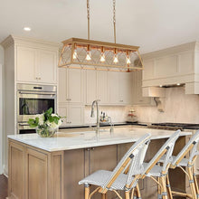 Load image into Gallery viewer, Adjustable 5-Light Gold Farmhouse Chandelier for Living Room and Dining Areas