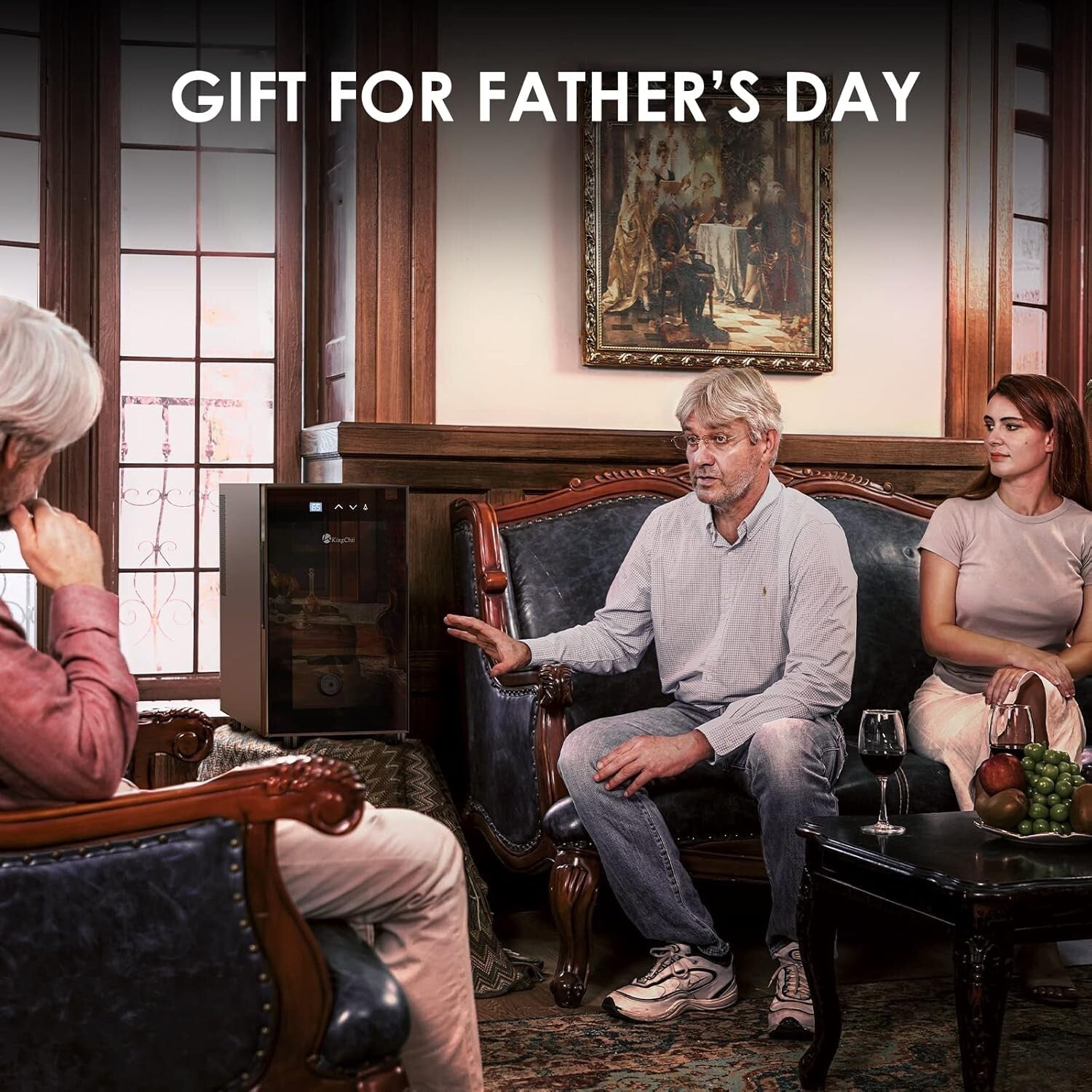 3-Layer Spanish Cedar Cigar Cabinet with Touch Control and 360° Air Circulation