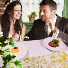 Load image into Gallery viewer, Versatile Gold Glitter Mesh Table Runner 11" x 100ft - Perfect for Any Occasion