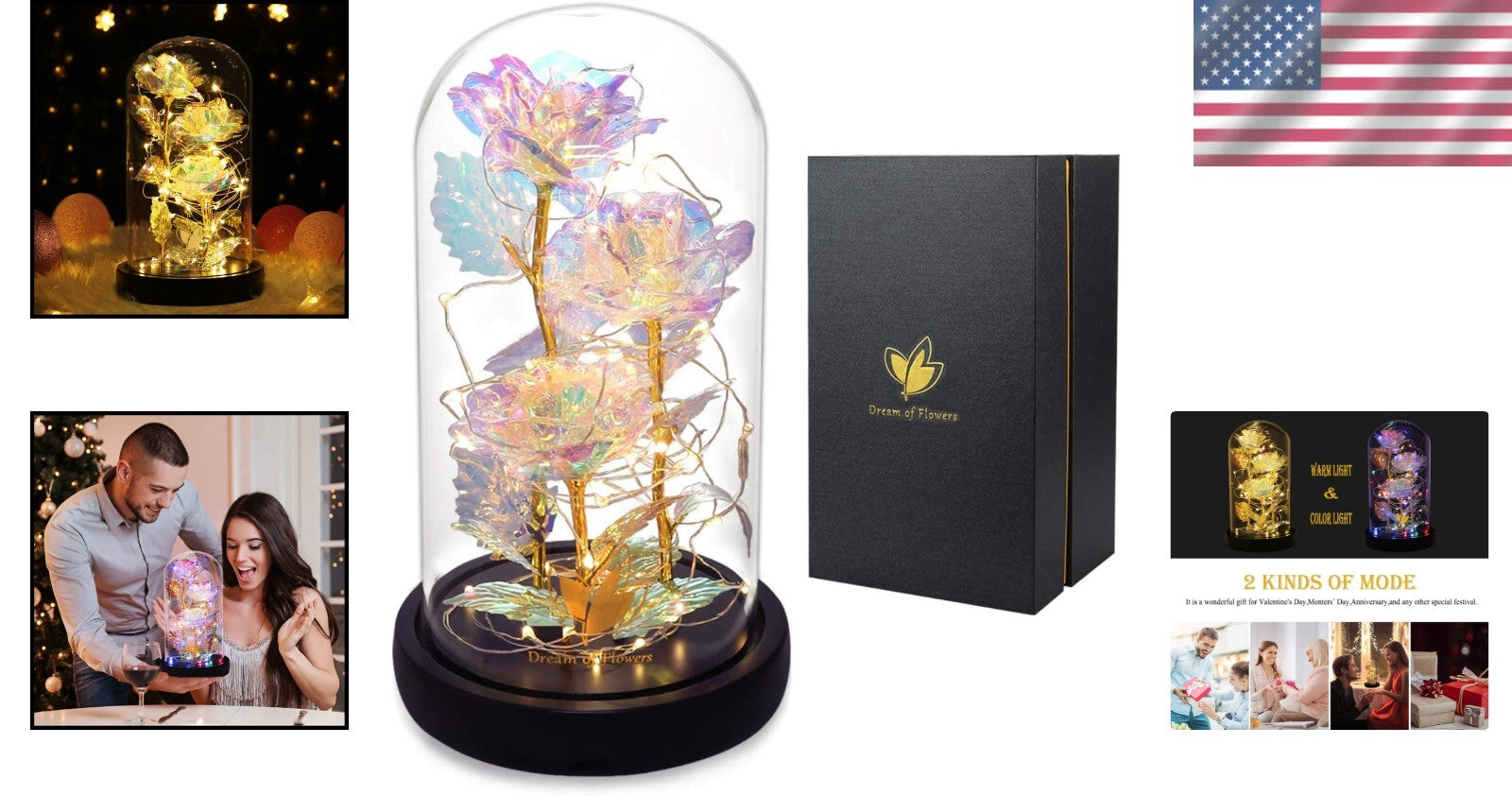 Eternal Glass Dome Rose Flower - Perfect Birthday and Valentine's Gift for Women