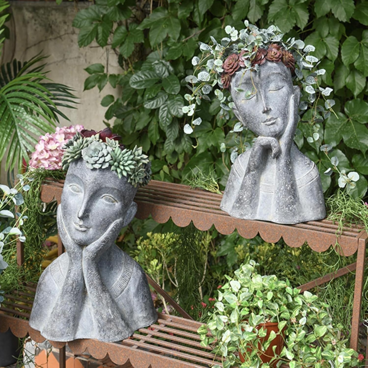 Creative Face Shaped Outdoor Planter with Drainage - Eye-catching Succulent Pot
