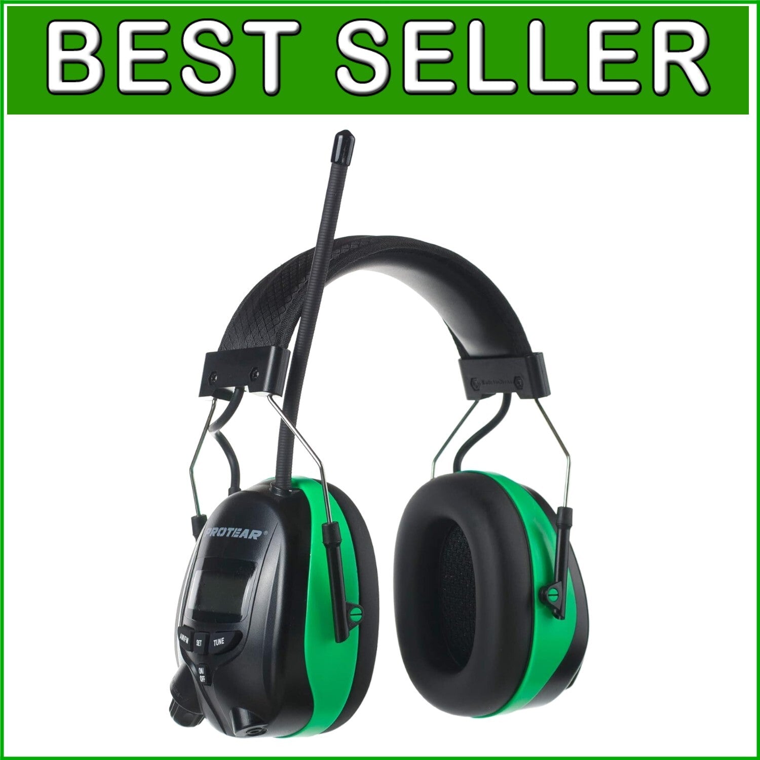 AM/FM Radio Ear Muffs with 25dB NRR - Comfortable Noise Reduction Headphones