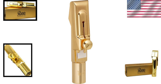 Tenor Saxophone Mouthpiece with Tone Chamber - Gold Metal for Pros & Beginners