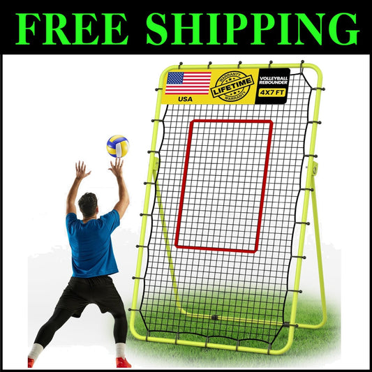 Durable 7x4 FT Sports Rebounder with Steel Frame for Soccer, Volleyball & More