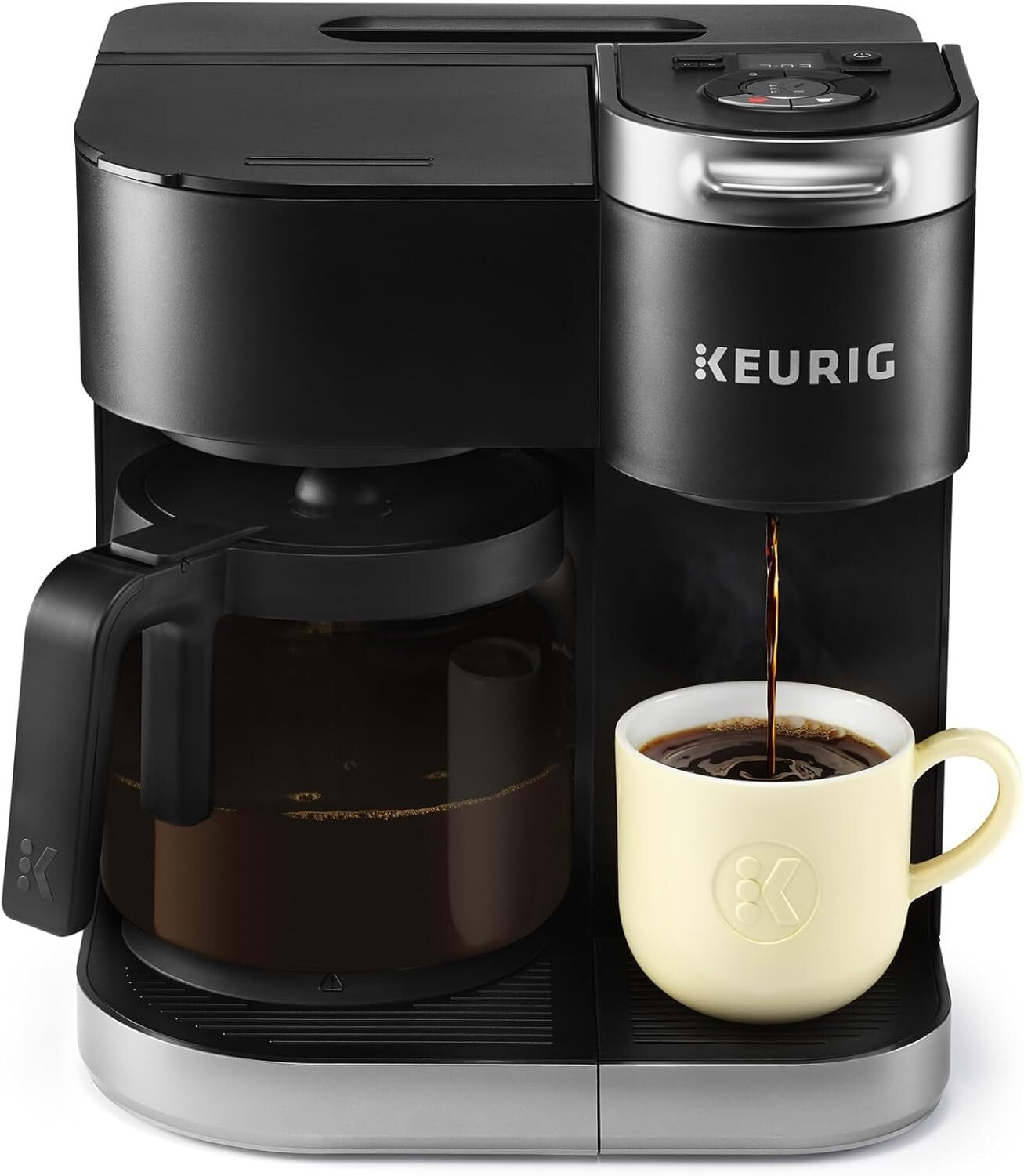 K-Duo Single Serve & Carafe Coffee Maker - Programmable, 60oz Reservoir, Black