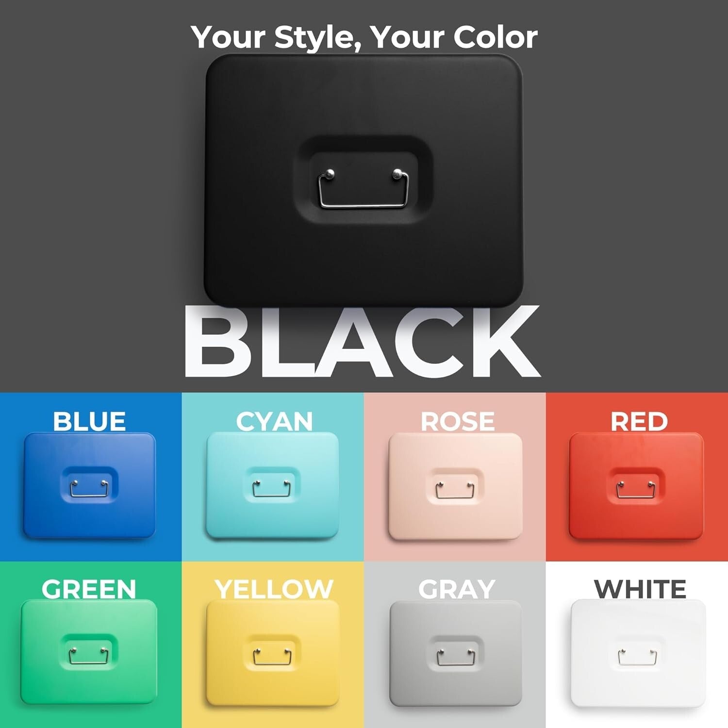 Large Metal Cash Safe with Key Lock and Tray for Yard Sales & Small Business