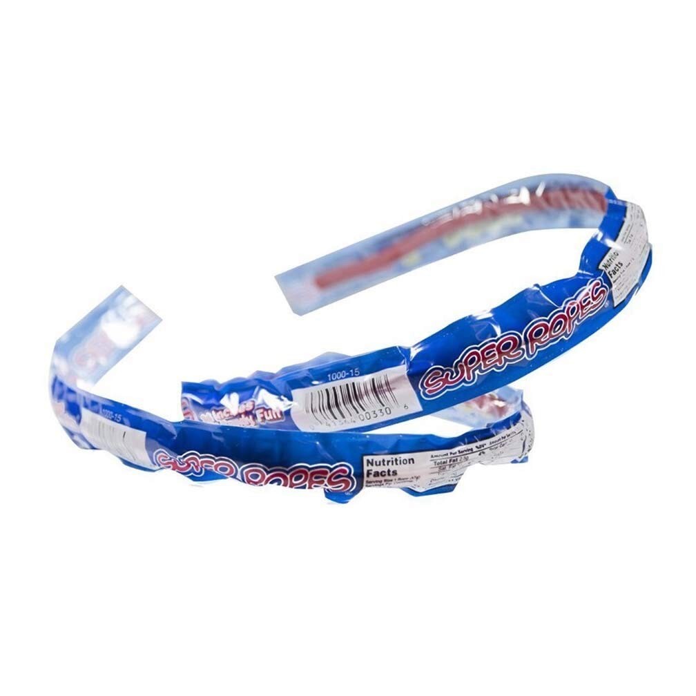 Classic Red Licorice Super Ropes, 34" Individually Wrapped Candy - 60 Pack