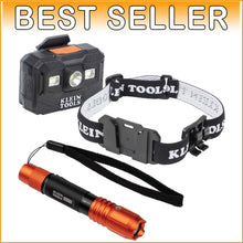 Load image into Gallery viewer, Portable Waterproof Headlamp Kit with Flashlight for Hard Hats - 14-hour Runtime