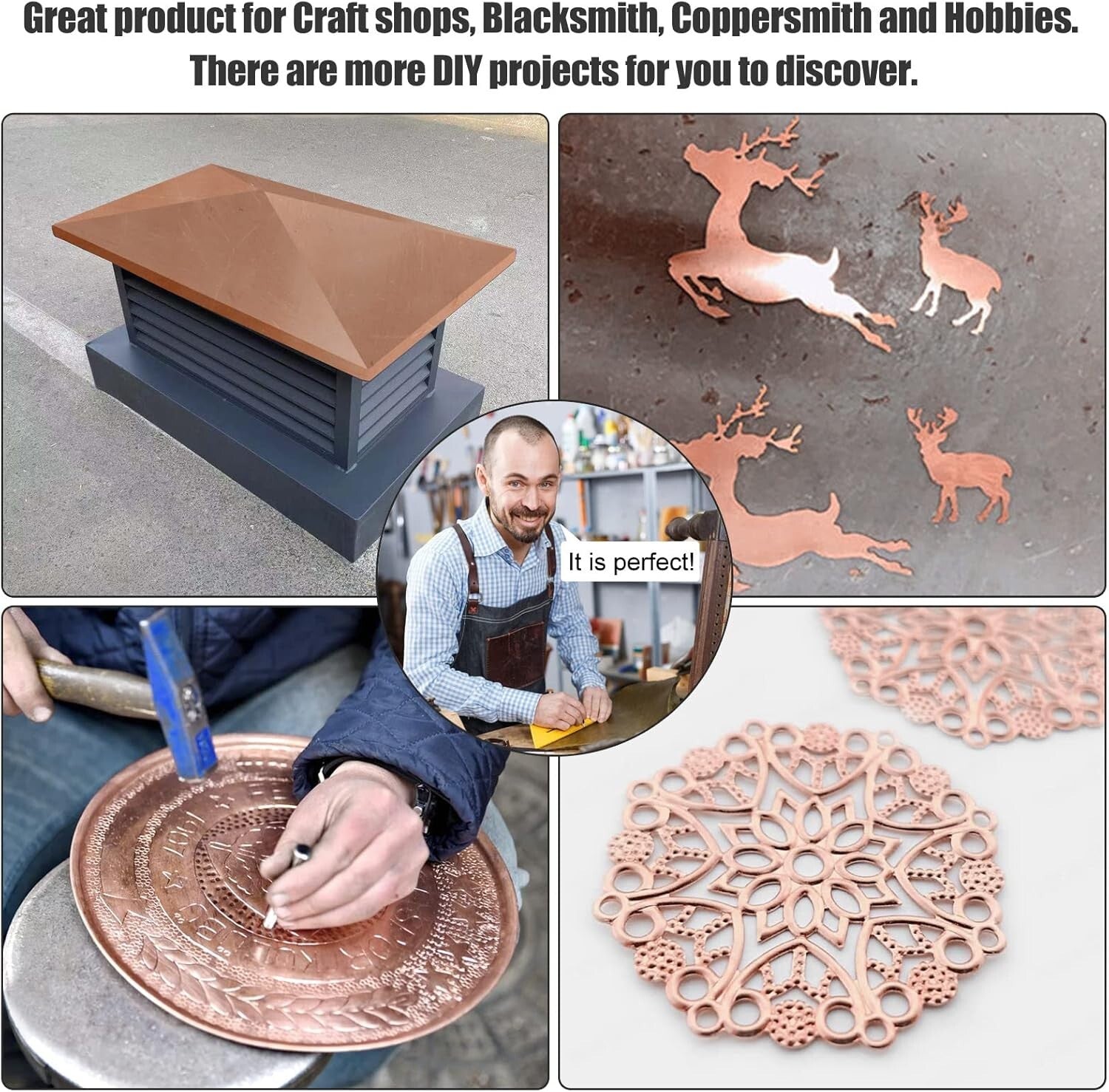 Durable 24 Ga Copper Flashing Roll - 0.5mm Thick with Gloves & Nails Included