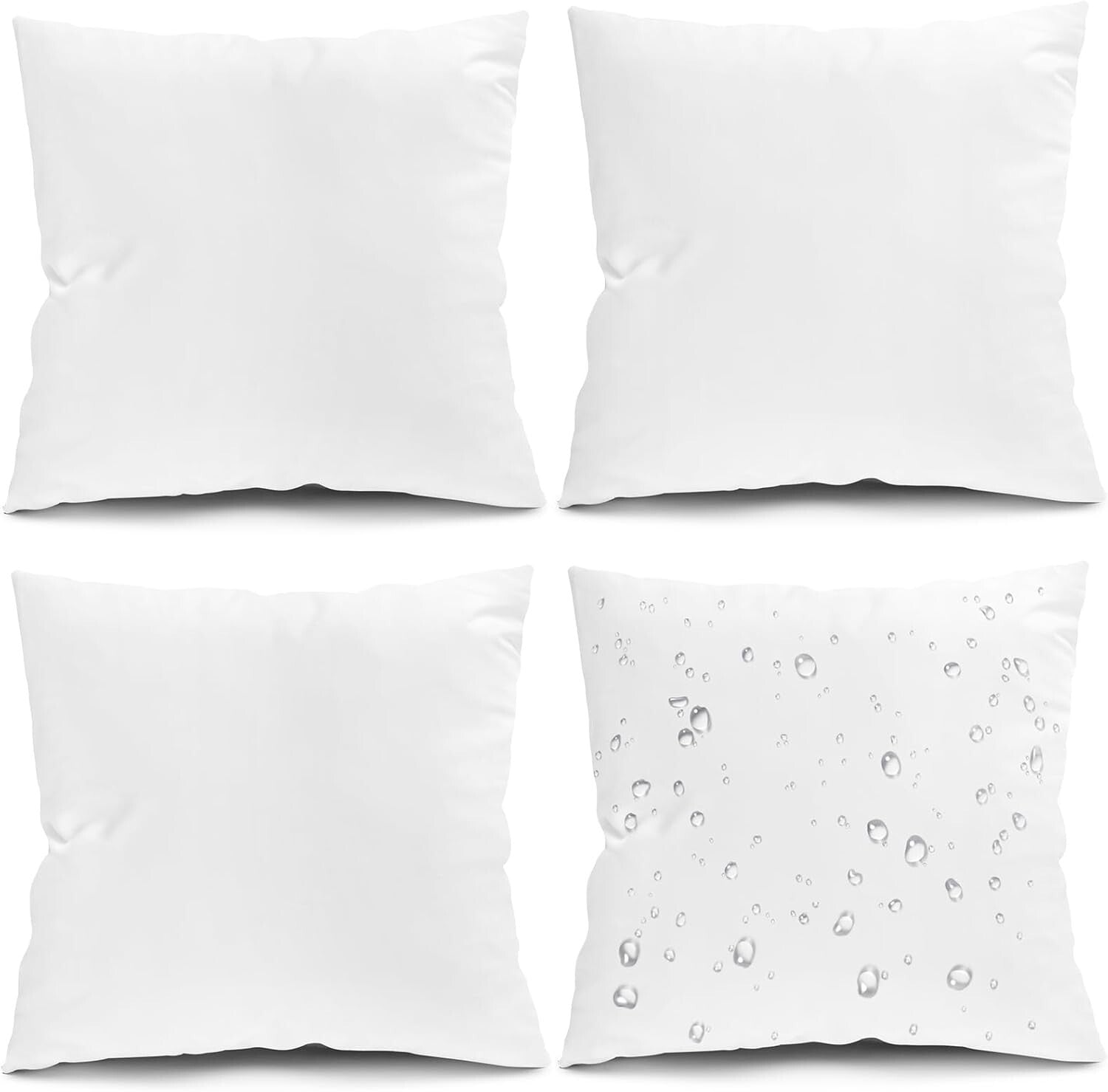 Decorative 24x24 Outdoor Pillow Inserts - 4 Pack Microfiber for Style & Comfort