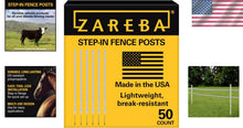 Load image into Gallery viewer, Versatile 50-Pack of 4-Foot White Step-In Fence Posts with Anti-Rotation Spike